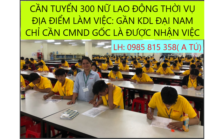 TUYỂN DỤNG 300 LAO ĐỘNG THỜI VỤ